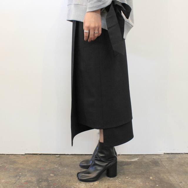 【30% off sale】(グラフペーパー)【20 AW】Compact Ponte Wrap Skirt(2色展開)_GL203-40035B【K】(6)
