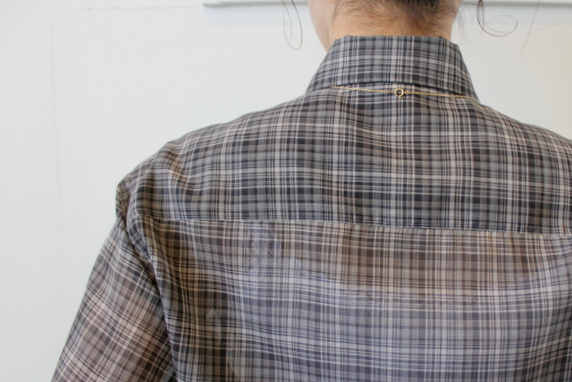 AURALEE(オーラリー)【21SS】WOOL RECYCLE POLYESTER SHEER CHECK SHIRTS_A21SS01RC【K】(6)