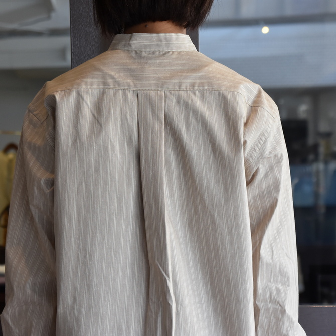 CristaSeya(クリスタセヤ)/ STRIPED SILK AND COTTON MAO SHIRT #08DA-SC-BRS(6)