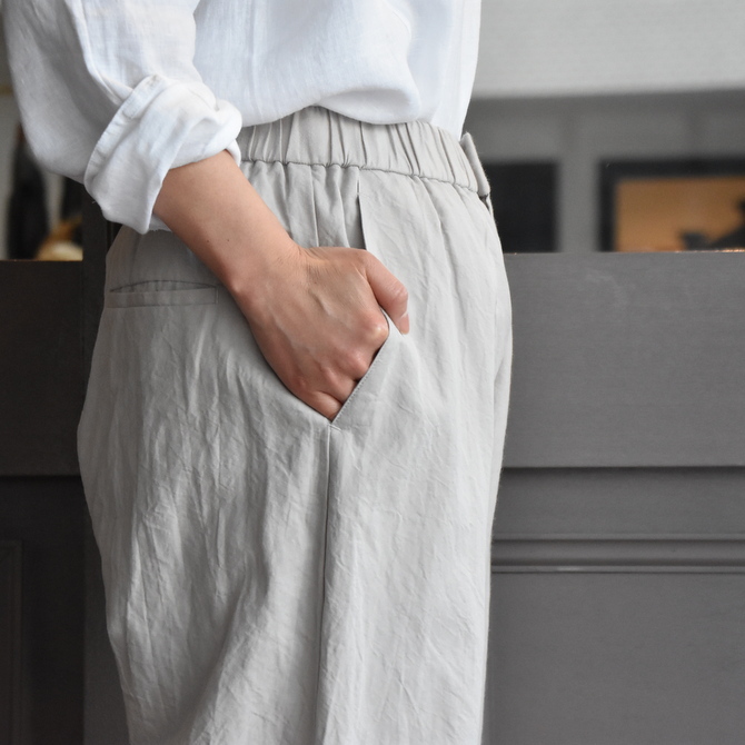 TOUJOURS(トゥジュー) Ramie*Cotton Chambray Twill Cloth Easy Trousers #KM34AP03(6)