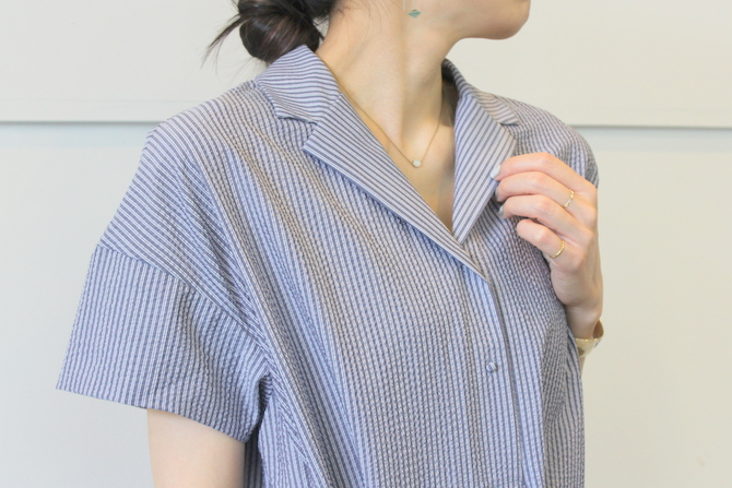 【40%OFF SALE】ÉCOLE DE CURIOSITÉS(エコールドキュリオジテ)COTTON SEERSUCKER DRESS_DAISY【K】(7)