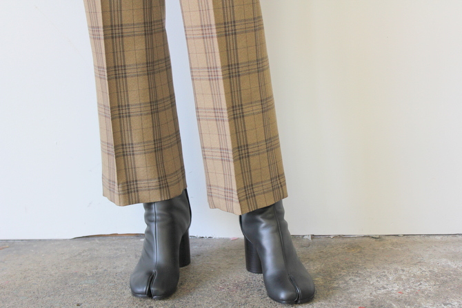 AURALEE(オーラリー) WOOL SERGE CHECK SLACKS_A9AP06SC【K】(7)