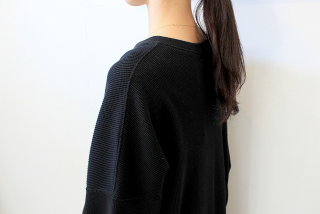 Graphpaper(グラフペーパー)【20 SS】Waffle L/S Slit Neck Dress(2色展開)_GL201-70132B【K】(7)
