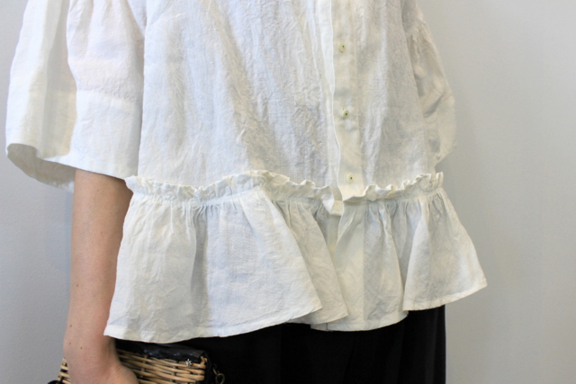 GASA*(ガサ) 【20AW】木々の並ぶ風景 Gathered hem blouse_13201-01107【K】(7)