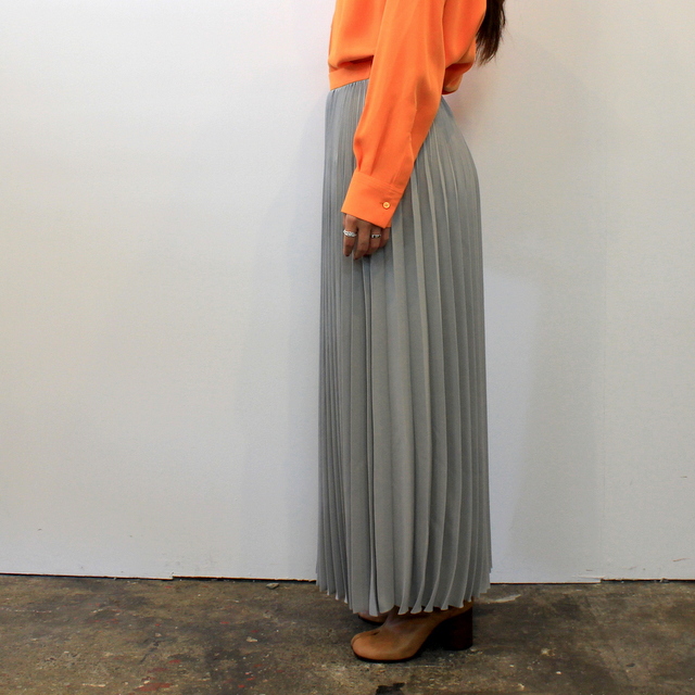 Graphpaper(グラフペーパー)【20 AW】Satin Long Pleats Skirt(2色展開)_GL203-40006【K】(7)