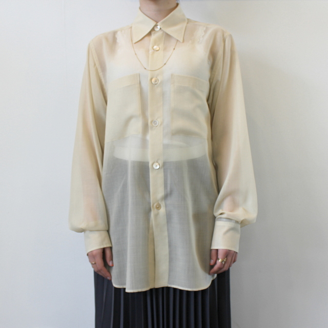 AURALEE(オーラリー)【21SS】WOOL RECYCLE POLYESTER SHEER CLOTH SHIRT(2色展開)_A21SS01RM【K】(7)