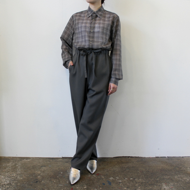 AURALEE(オーラリー)【21SS】WOOL RECYCLE POLYESTER SHEER CHECK SHIRTS_A21SS01RC【K】(7)