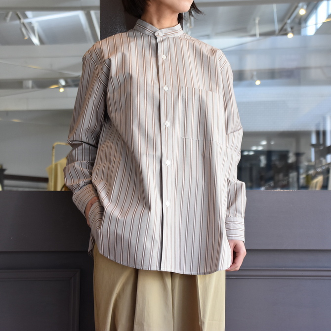 CristaSeya(クリスタセヤ)/ JAPANESE STRIPED COTTON MAO SHIRT #08DA-ST-LBRS(7)