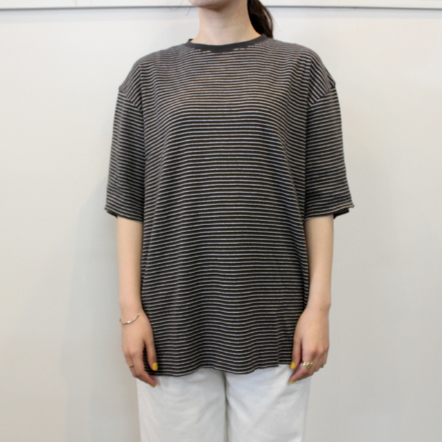 LENO&Co.(リノアンドコー) 【21SS】HALF SLEEVE BORDER T-SHIRT(2色展開)_H2101CS003【K】(7)