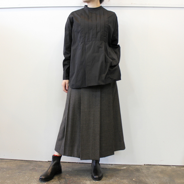 TOUJOURS(トゥジュー)【21AW】Back Button Tucked Bosom Long Shirt_MM35AS04【K】(7)