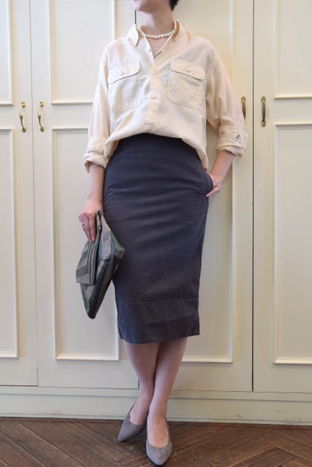 MADISONBLUE(マディソンブルー) SOFIE BACK SATIN TIGHT LONG SKIRT【K】(8)
