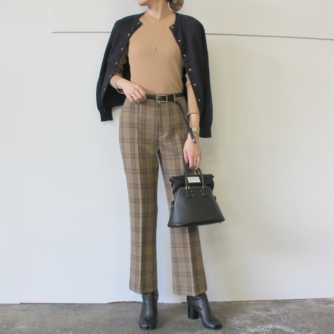 AURALEE(オーラリー) WOOL SERGE CHECK SLACKS_A9AP06SC【K】(8)