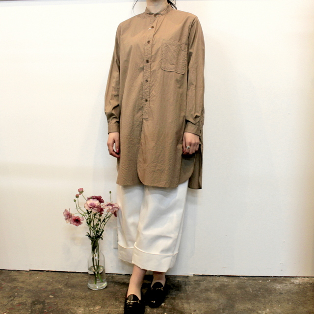 YAECA(ヤエカ)【20SS】 ボタンシャツスタンドカラーPOロング(MUSHROOM)_99155【K】(8)