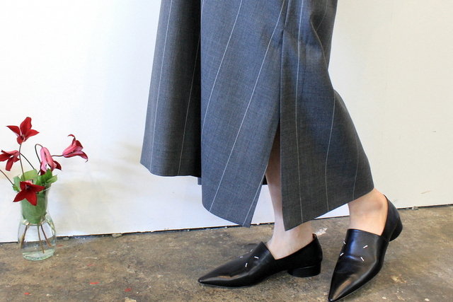Graphpaper(グラフペーパー)【20 SS】Wide Stripe Wool V Neck Dress_GL201-60010【K】(8)