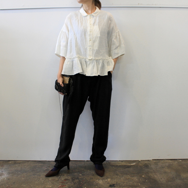 GASA*(ガサ) 【20AW】木々の並ぶ風景 Gathered hem blouse_13201-01107【K】(8)