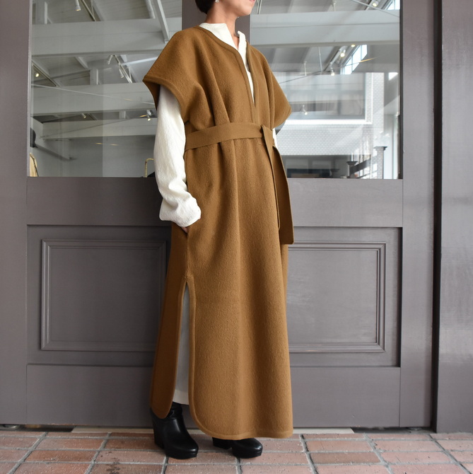 CristaSeya(クリスタセヤ)/FELTED WOOL CAFTAN -NOISETIE- #13S-B(8)