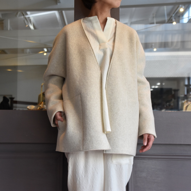 TENNE HANDCRAFTED MODERN(テン ハンドクラフテッドモダン) NO COLLAR KNIT JACKET (2色展開)#003JK(8)