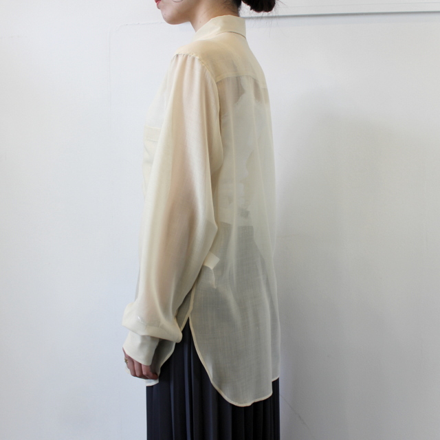 AURALEE(オーラリー)【21SS】WOOL RECYCLE POLYESTER SHEER CLOTH SHIRT(2色展開)_A21SS01RM【K】(8)
