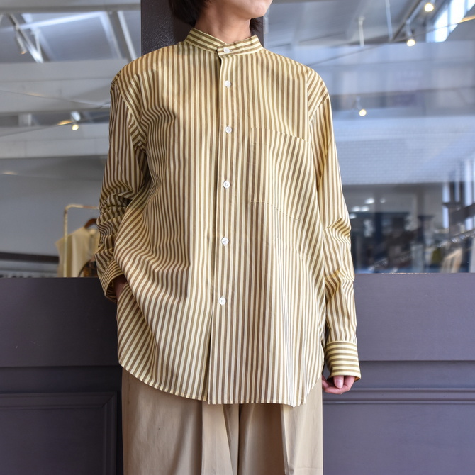 CristaSeya(クリスタセヤ)/ STRIPED COTTON MAO SHIRT #08DA-ST-YBRS(8)