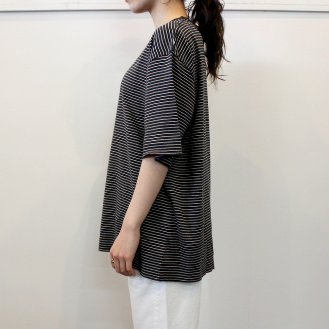 LENO&Co.(リノアンドコー) 【21SS】HALF SLEEVE BORDER T-SHIRT(2色展開)_H2101CS003【K】(8)