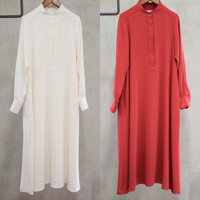 Graphpaper(グラフペーパー)【21AW】Satin Band Collar Dress(4色展開)_GL213-60125B【K】(8)