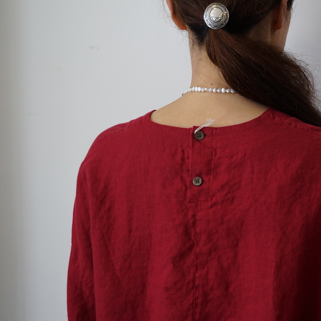 SARAH(T) Plain Linen V-neck Blouse#C52816(8)