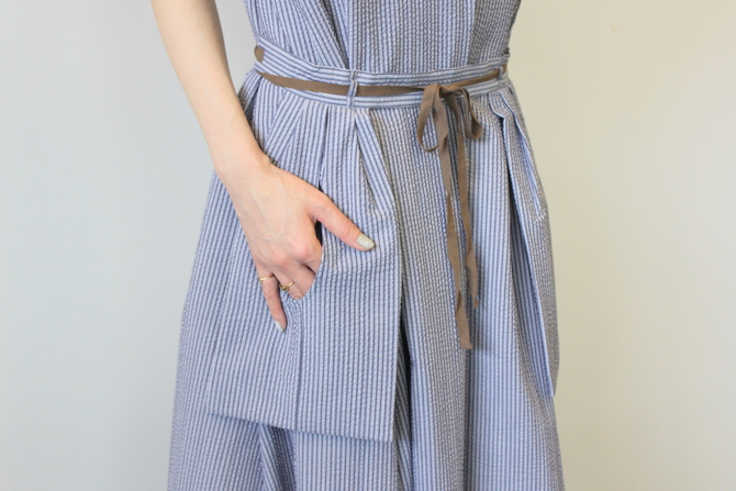 【40%OFF SALE】ÉCOLE DE CURIOSITÉS(エコールドキュリオジテ)COTTON SEERSUCKER DRESS_DAISY【K】(9)