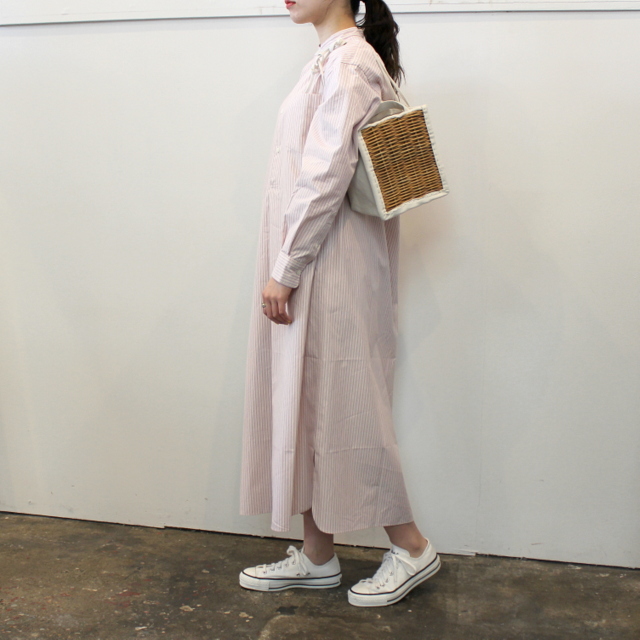LENO&Co.(リノアンドコー) 【21SS】BAND COLLAR PULLOVER DRESS STRIPE_L2101DR001【K】(9)