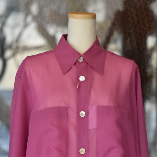 【40% off sale】AURALEE(オーラリー)【21SS】WOOL RECYCLE POLYESTER SHEER CLOTH SHIRT(3色展開)_A21SS01RM(9)