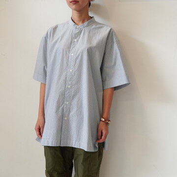Vas-y Lentement(@W[g)BANDED COLLAR S/SL SHIRT #NVL2532