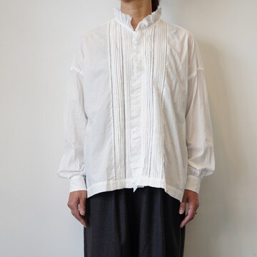 TOUJOURS(gDW[) Lace Pin Tuck Ruffle Shirt #MM43DS01