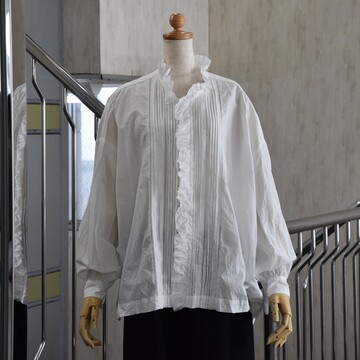 TOUJOURS(gDW[) / Lace Pin Tuck Ruffle Shirty2FWJz #MM43DS01-AA