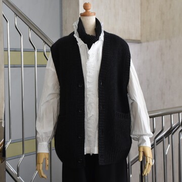 TOUJOURS(gDW[) / Rib Stitch Cardigan Vest #VM43XK02-AA