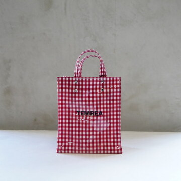 TEMBEA(exA) PAPER TOTE SMALL #TMB-2286H-GINGHAMRED