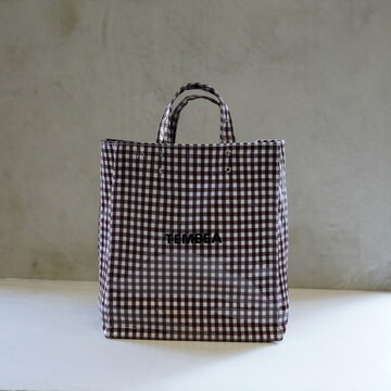 TEMBEA(exA) PAPER TOTE MEDIUM #TMB-2285H-GINGHAM BROWN