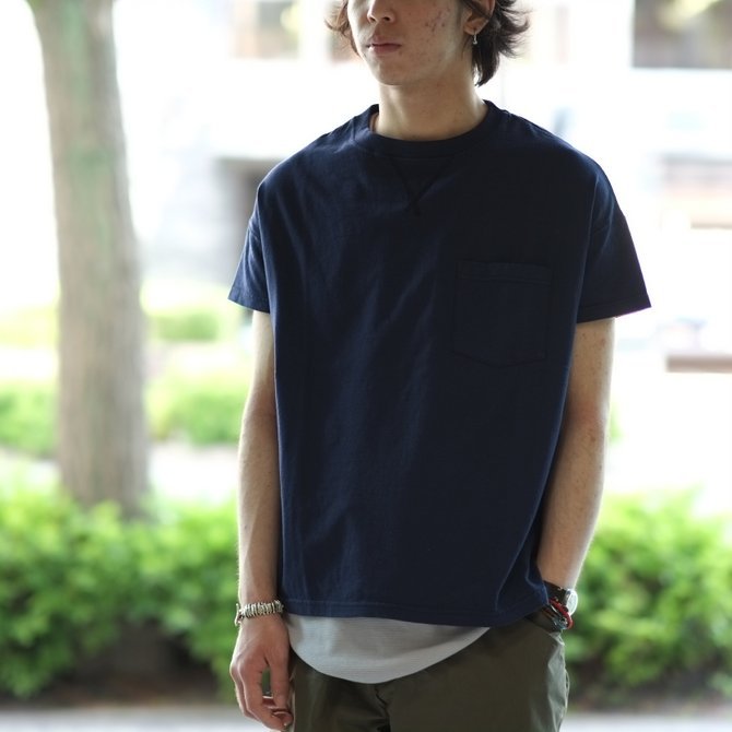Cal Cru(JN[) C/N S/S RELAXED FIT(MADE IN USA)  -NAVY-(10)