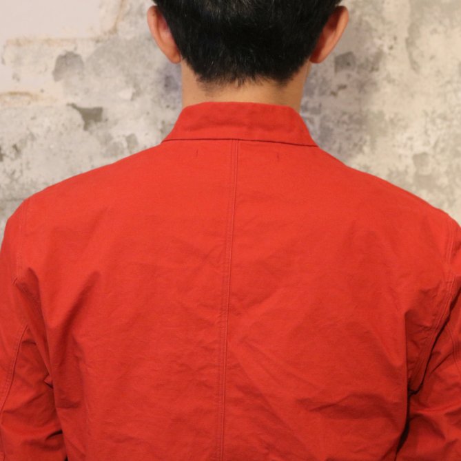 Honor gathering(Ii[MUO) crispy horse cloth napoleon collar shirt -pompei red- #17AW-S02(10)