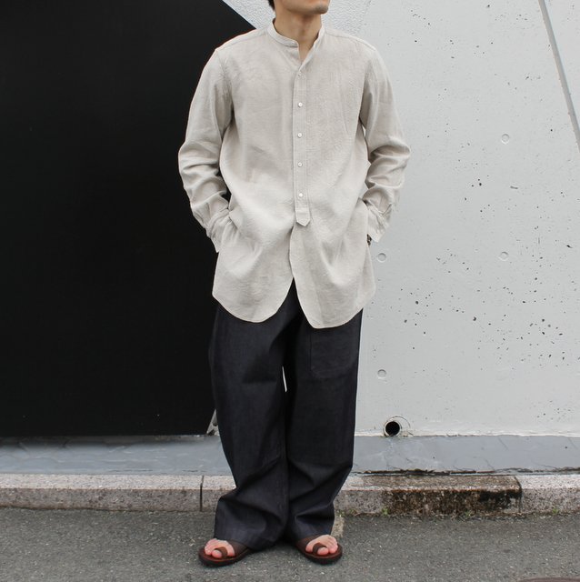 SUS-SOUS (シュス)/ OFFICERS SHIRTS -SILVER GRAY- #07-SS01112