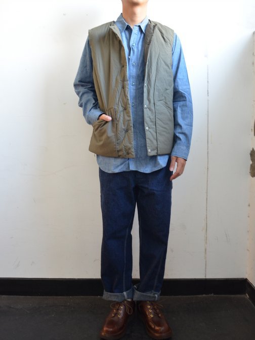 orSlow(オアスロウ)/ COTTON SHELL VEST -GREIGE- #03-9010-55