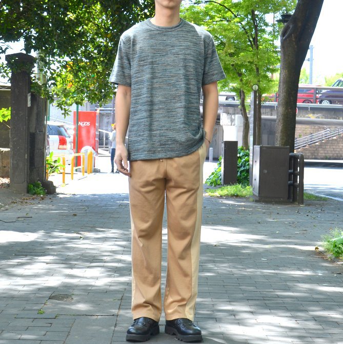 【40% OFF SALE】 ts(s) (ティーエスエス) Smooth Cotton Terry Jersey Asymmetry Line Track Pants -(32)Light Beige #ET38XC10(11)