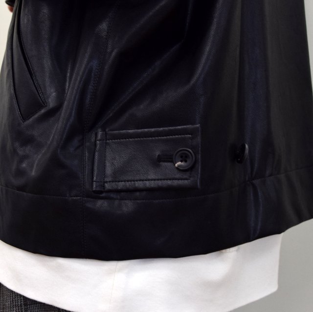 stein(シュタイン)/ OVER SLEEVE FAKE LEATHER JACKET -BLACK- #ST-180