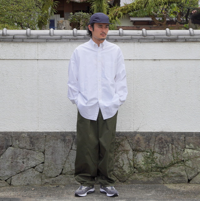 【23AW】Graphpaper (グラフペーパー)/ Oxford Oversized B.D Shirt -WHITE&GRAY- #GM233-50021B(11)