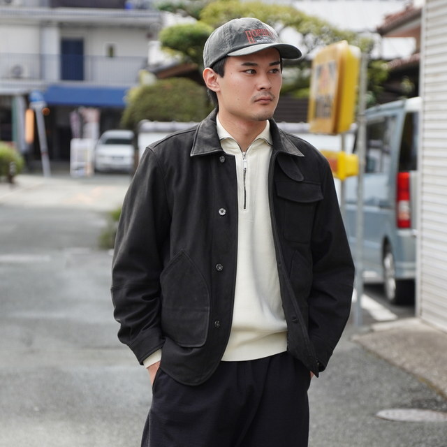 y25AWzCCU(V[V[[)/ HUNTING JACKET -BLACK,BROWN- #SH-63-C-NUBCK-4(11)