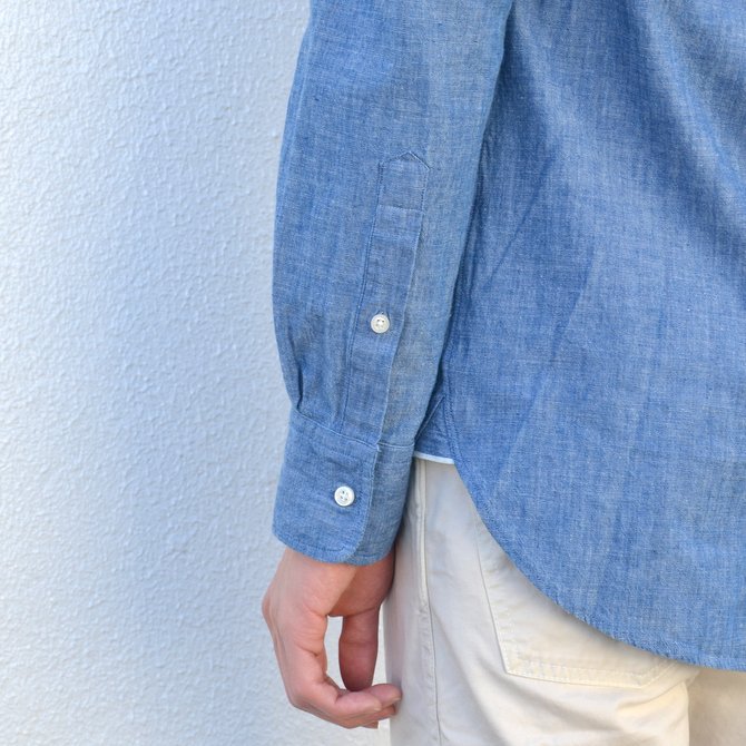 Officine Generale(ItBVWFl[)/ Button Down Japanese Chambray Selvedge -BLUE- #PERMSHI004(12)