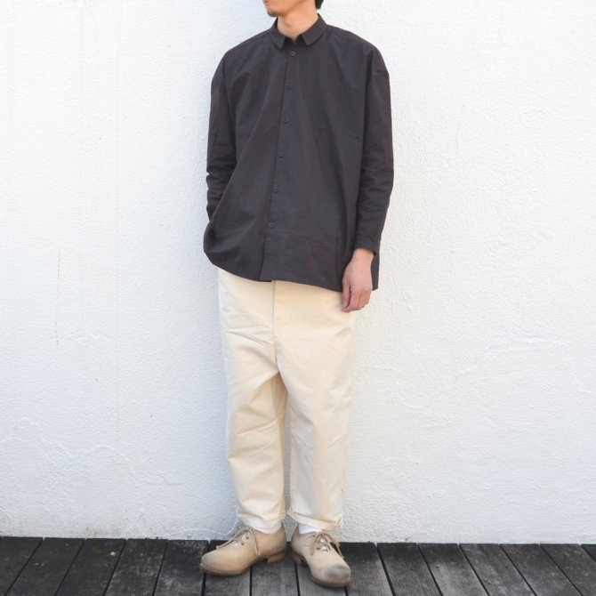 toogood(gD[Obh) / THE DRAUGHTSMAN LONG COTTON PERCALE SHIRT -SOOT-(12)