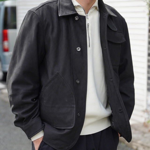 y25AWzCCU(V[V[[)/ HUNTING JACKET -BLACK,BROWN- #SH-63-C-NUBCK-4(12)