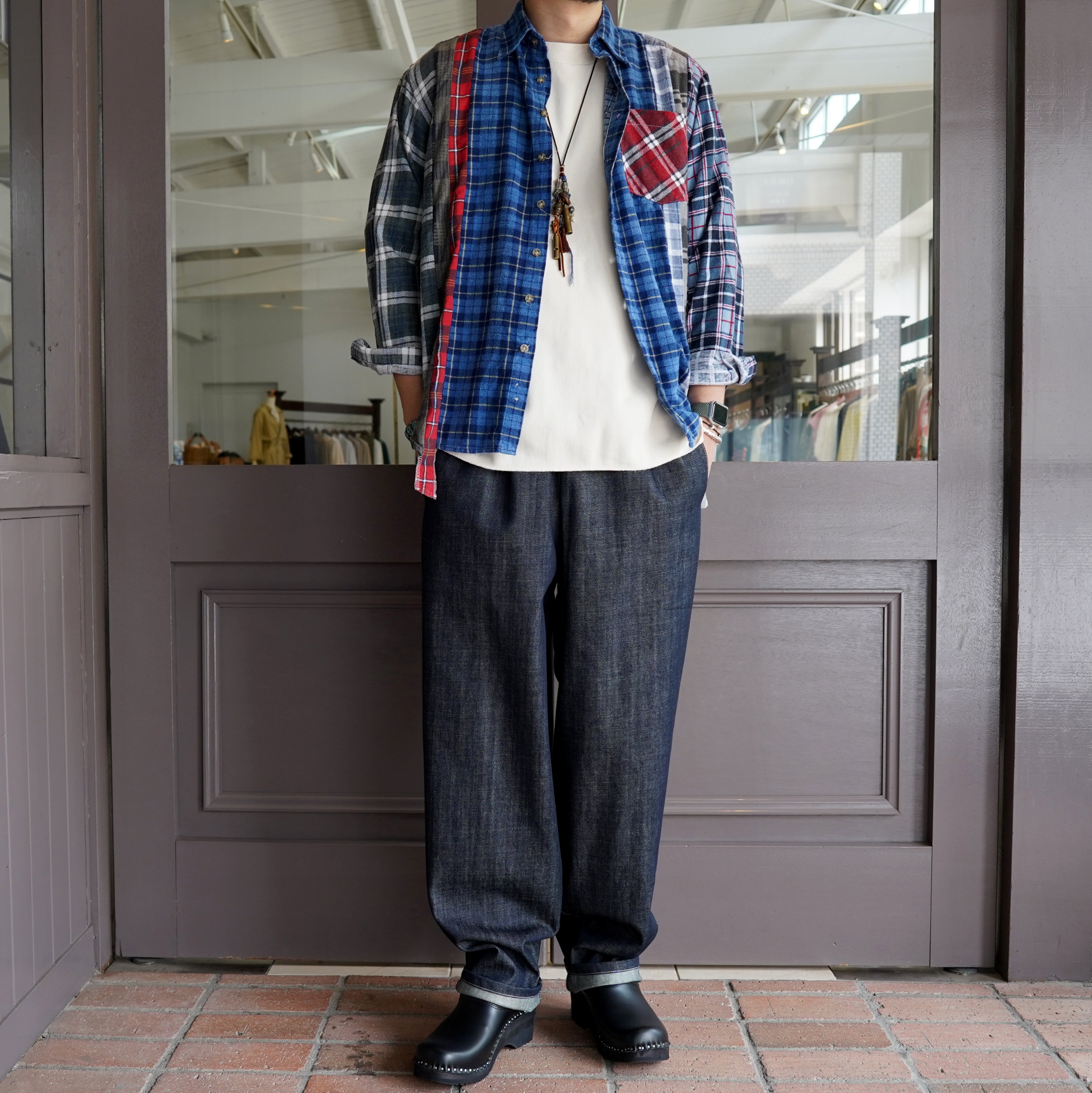 【40% off sale】 Rebuild by Needles(リビルドバイニードルス)/ flannel check shirts -ASSORT- #JO286(13)
