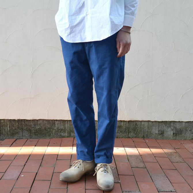 semoh(Z[) cotton chino taipered pants -blue-(1)