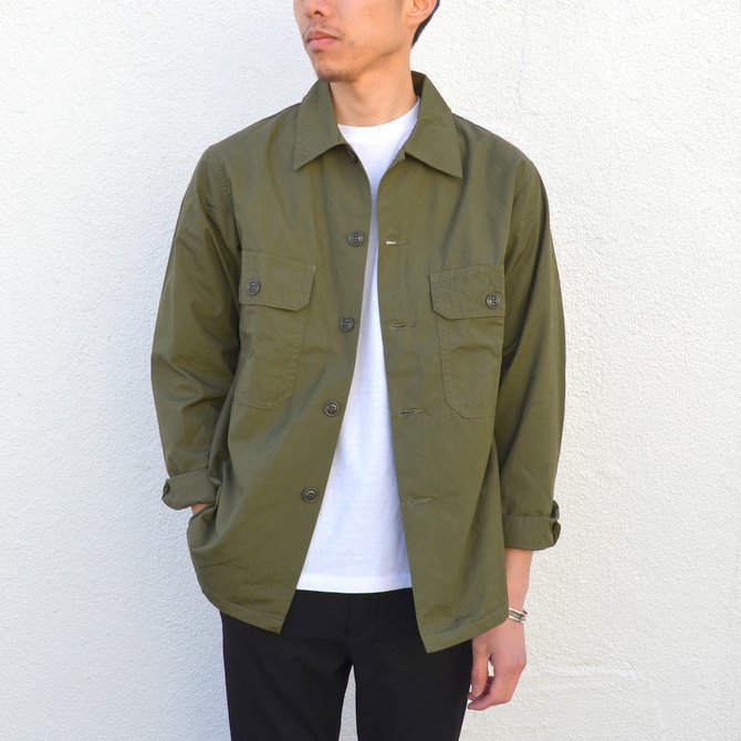 A VONTADE(A {^[W) Poplin Utility Shirt -OLIVE- #VTD-0292-JK(1)