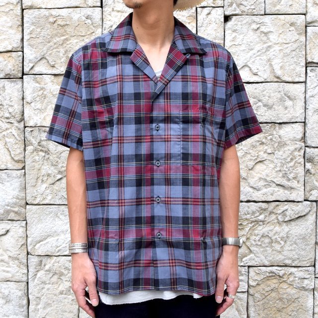 INDIVIDUALIZED SHIRTS(CfBrWACYhVc)/ Linen Camp Collar Shirt S/S (AthleticFit) -GRAY CHECK-#IS1911200(1)